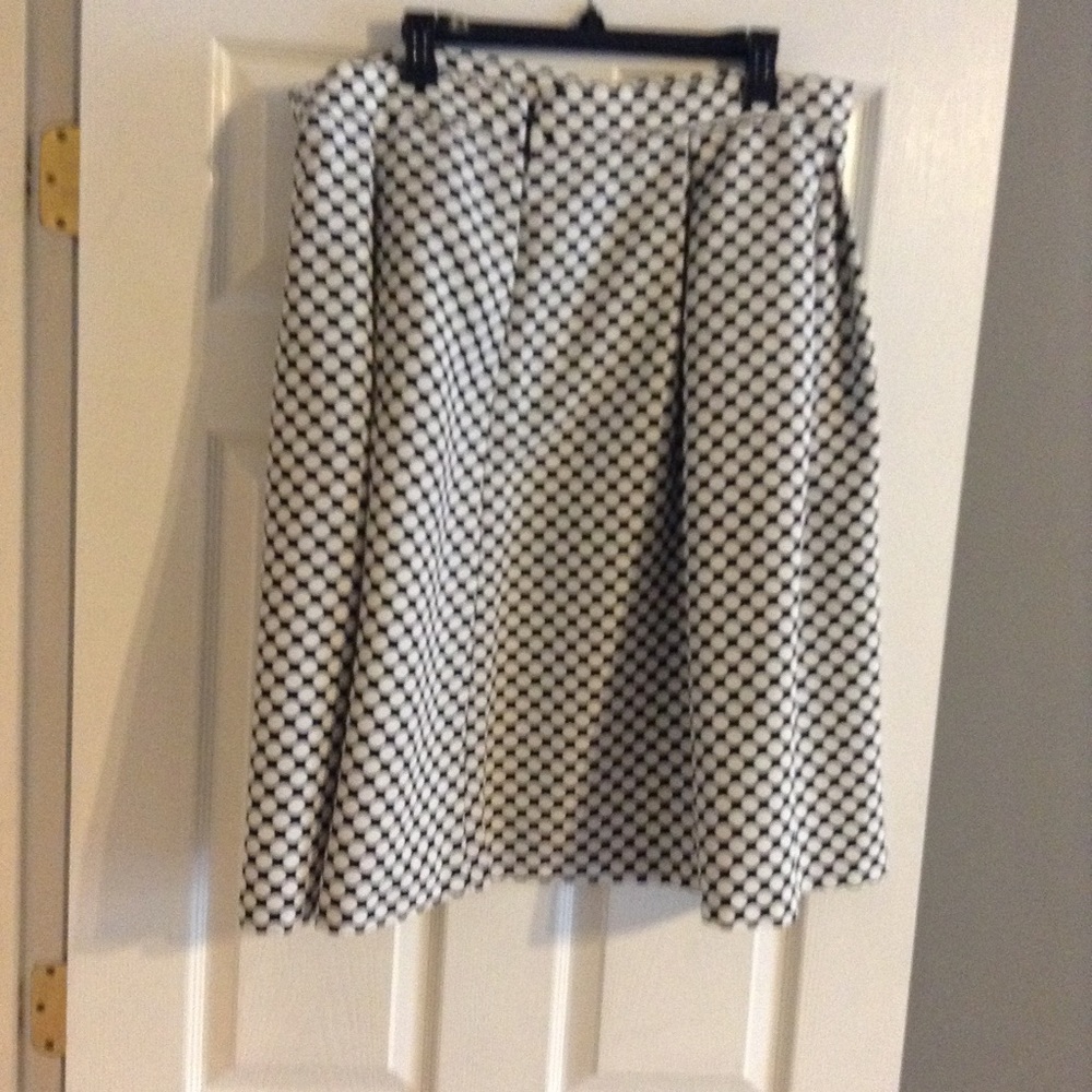 Black and White A-line Skirt